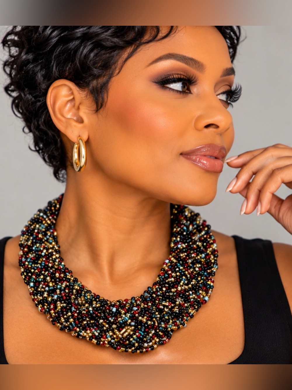 Multicolor Beaded Statement Necklace